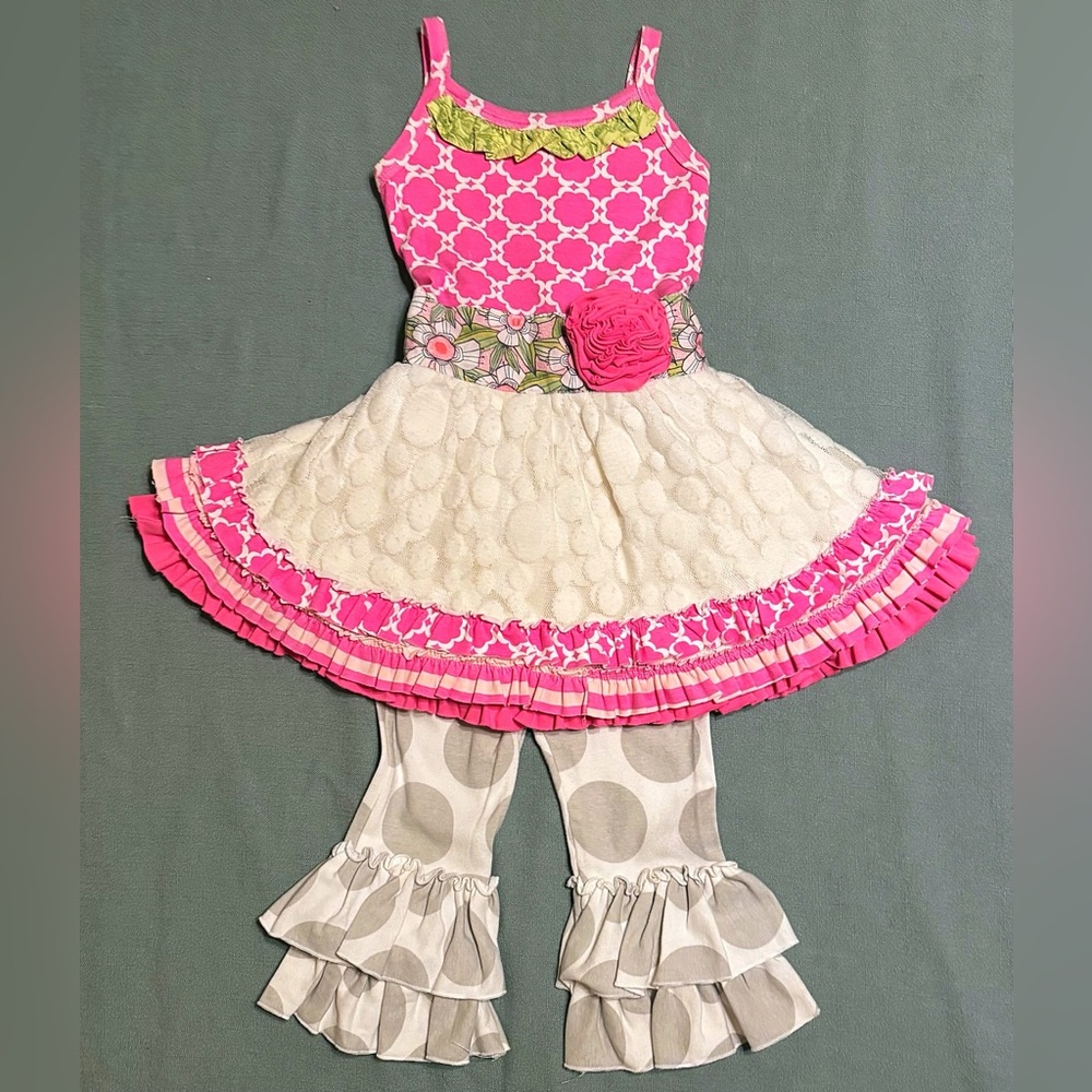 Giggle Moon Pink and White Kids Matching Set
